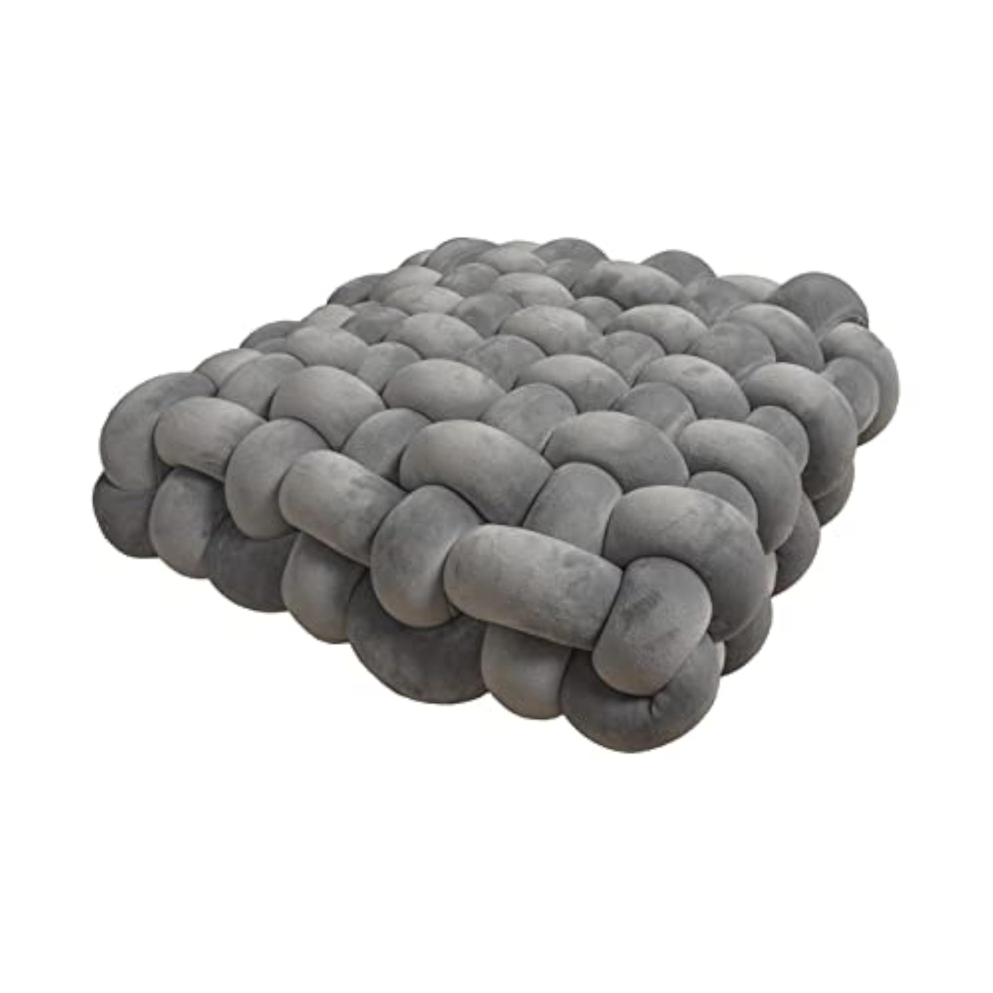 Knot Pillow for Desktop, Soft Decorative Throw Cushion Light Gray