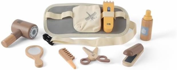 Dantoy Wooden Hairdressing Set Toy 8-Piece FSC in Box Hairdresser