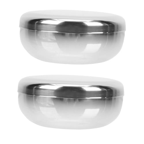 DECORNIJIA 2 juegos Cuencos de Arroz Coreanos Inoxidable con Tapa de Cuencos Tradicionales para Servir Restaurante y Hogar Aptos para Vapor y Sopa