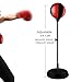 predolo Kids Punching Bag with Stand Speed Bag Easy to Assemble Detachable Sport Toy Boxing Ball for Developing Coordination, Black and Red