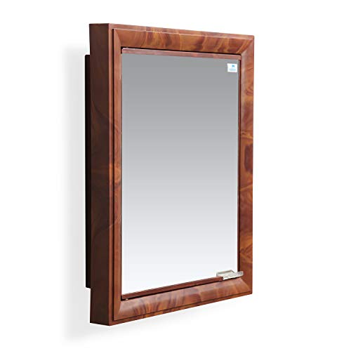 Image of Nilkamal GEMM Bathroom Cabinet with Mirror|3-Year Warranty|Modern & Stylish|Space Saving Storage|Wall Mounted Plastic Bathroom Cabinet with 5 Shelves|Bathroom Accessories|Mirror Cabinet|Mangowood