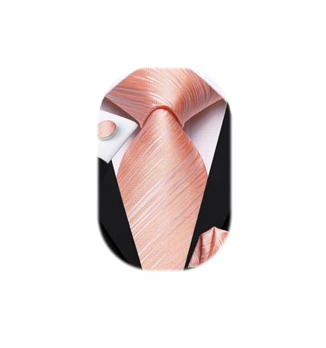 Image of Dubulle Silk Ties Set for Men Formal Paisley Striped Necktie Pocket Square Cufflinks 3PCS Sets Wedding Business Party