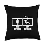 Ziplining Your Boyfriend My Boyfriend Funny Zipline Throw Pillow