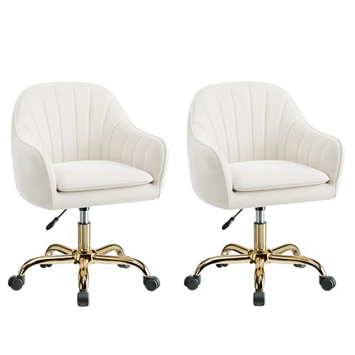 BestEra Vanity Chair with Wheels, Comfy Home Office Desk...