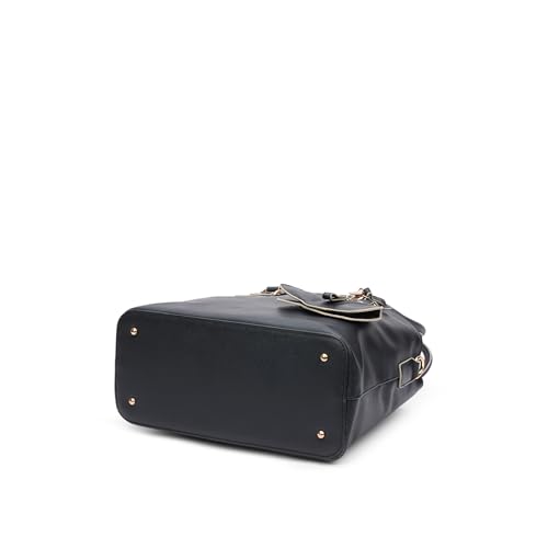 Image of Caprese Lexi Medium Satchel Bag for Women | Solid Faux Leather Handbag with Adjustable & Detachable Strap | Zipper Closure with External Eyewear /Sunglass Charm Case | Perfect for Office Use