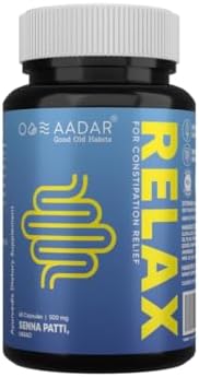 AADAR Re-LAX Constipation Relief, Ayurvedic Digestion Support and Bowel Wellness Capsules, 60 Units - with Senna, Harade, Ajwain Capsules for Digestion
