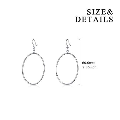 POPLYKE Sterling Silver/Rose Gold/Gold Plated Large Hoop Earrings Circle Dangle Drop Earrings for Women 40 50 60 70 80mm2