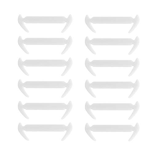 fghdf 12 PC/paquete único en forma de hoz elástica Sin silicona lazo del cordón para el zapatillas de deporte