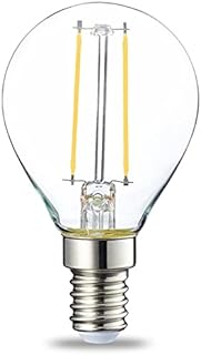 Amazon Basics LED E14 Small Edison Screw Golf Ball P45 Bulb, 2W (equivalent to 25W), Clear Filament, Non Dimmable - Pack of 6
