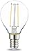 Amazon Basics Lot de 6 petites ampoules LED rondes P45 Culot Edison à vis E14 2 W (équivalent 25 W) Filament transparent Intensité non variable