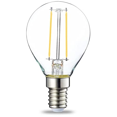 AmazonBasics E14 LED Lampe P45, Tropfenform, 2W (ersetzt 25W), klar, 6er-Pack
