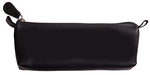 ANDERS Estuche de lapices lapicero bolsa de aseo estuche de cuero color negro