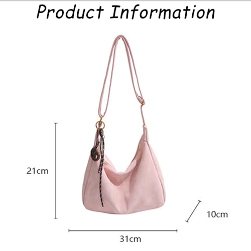 Slouchy Shoulder Bag with Charms Suede Slouchy Hobo Shoulder Bags for Women Soft Leather Hobo Tote Purse Casual Vintage Purse3