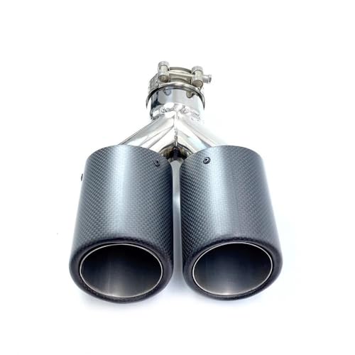 Punta de escape de coche para instalación universal doble silenciador mate ID 80 OD 101 6