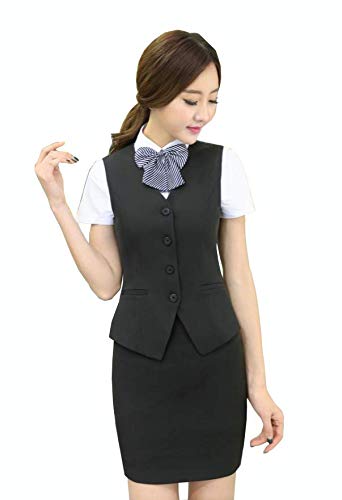 【SWEET ROSE】リアル コスチューム OL シャツ リボン付き 事務員 コスプレ衣裳セット … (Ｌ, 半袖タイプ)