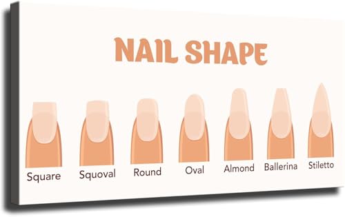 HTZQFVXGBWK Nail Shape Art Poster Nail Salon Poster Canvas Trendy