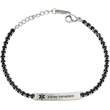 ZKXXJ Kidney Transplant Wristband Medical ID Bracelet for Women Men,Adjust Tennis Chain Cubic Zirconia Medical Alert Tennis Bracelets Transplant Recipient Awareness Jewelry with Medic Card