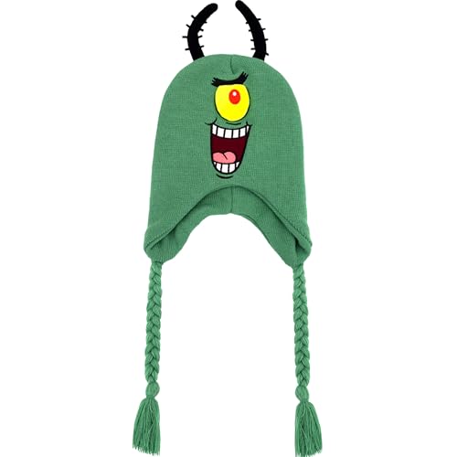 Spongebob Squarepants Beanie Mütze Plankton Peruanische Winter Strickmütze mit 3D Antenne und geflochtenen Quasten, Blaugrün, Einheitsgröße, Blaugrün/Ein Hauch von Paradies (Trace of Paradise), Spongebob Squarepants Beanie Mütze Plankton Peruanische Winter Strickmütze mit 3D Antenne und geflochtenen Quasten, Blaugrün, Einheitsgröße, Blaugrün/Ein Hauch von Paradies (Trace of Paradise),