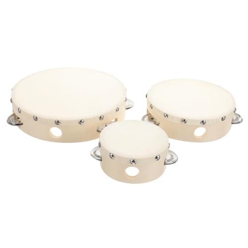Toyvian Conjunto De Pandeiro De De Carneiro Infantil 3 Peças Instrumentos De Percussão De Pandeiro D