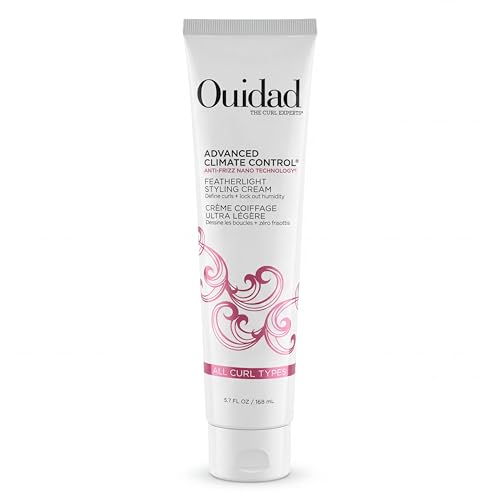 Ouidad Advanced Climate Control Styling Cream, 5.7 fl oz, Featherlight Curl Cream for Curly Hair, Shiny, Hydrated & Frizz-Free Curls, Sulfates, Parabens & Cruelty-Free Curly Hair Products