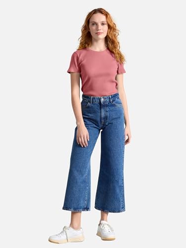 Image of Zilcon Women Fashion Trendy Ribbed Round Neck t Shirt for Woman Half Sleeves Tops for Women Stylish Western Formal, Casual, Office, Date, Outing, Party Tops