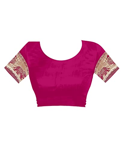 Image of Flosive Women's Present Beautiful Kanjivaram Soft Silk Saree With Blouse