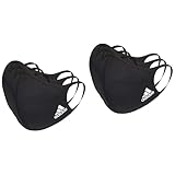 【洗い替えに3枚組を2セット】 adidas マスク ユニセックス アディダス フェイスカバー3枚組を2個 RF495-2SET (2XOサイズ, ブラック3枚組を2個)