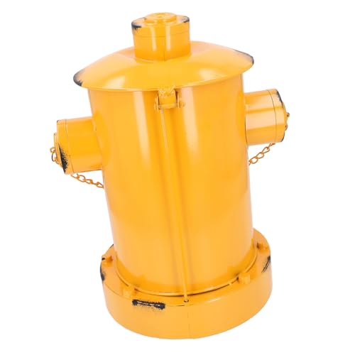 Cubo de basura retro de hierro amarillo para interior exterior hogar y jardín 7