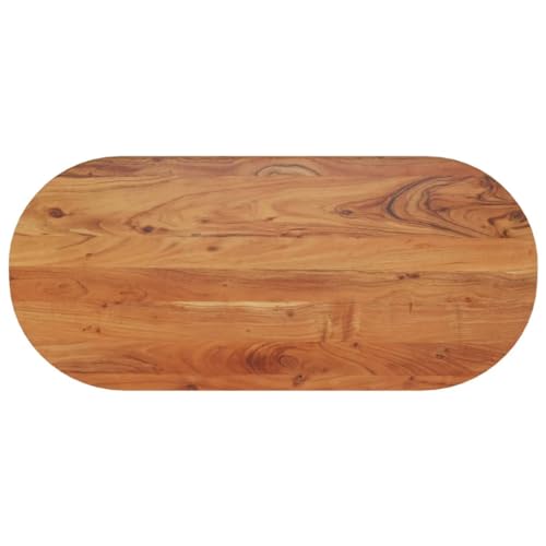 Tischplatte Oval Schreibtischplatte Holzplatte Ersatzplatte Holztischplatte Holz Platte für Heimwerker, Arbeitsplatten, 90x40x3,8 cm Massivholz Akazie