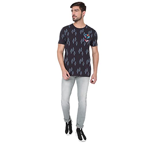 Image of Spykar Men's Printed Slim Fit T-Shirt