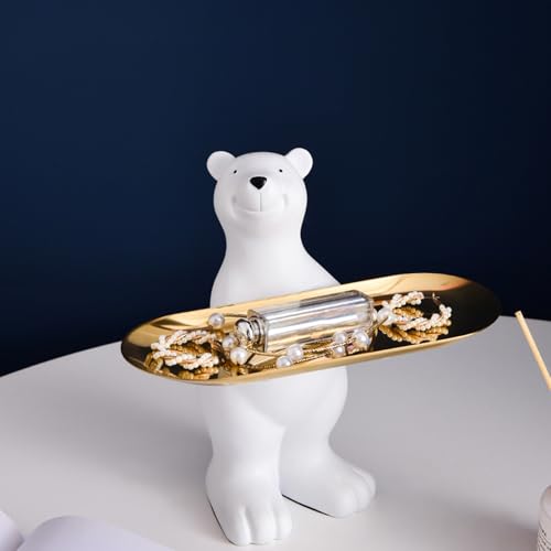 Vide-poches en résine et fer ours sculpte deco - 5