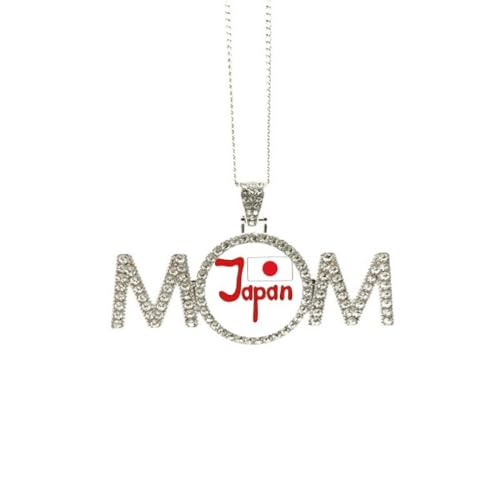 Collier drapeau du Japon en acier pour femme pendentif maman et grand-mère