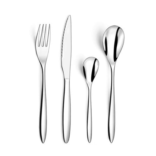 AMEFA - Ménagère 24 couverts de table pour 6 personnes - Actual - Acier inoxydable 18/0, Finition Brillante
