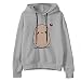 BOTCAM Felpa da donna oversized con cappuccio da donna, vintage, con stampa a forma di patate, a maniche lunghe, in cotone, Kawaii Harajuku, grigio., XL