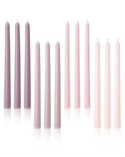 Viyffo Taper Candles 10 Inch Pink & Purple Set of...