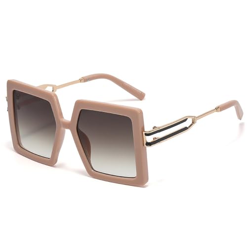 Lunettes de soleil retro UV400 homme femme grand format tendance lunettes de soleil orange