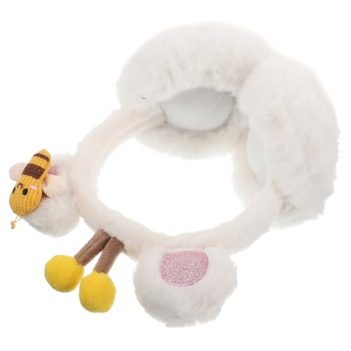 VALICLUD Faux Fur Earmuffs for Boy Girl and Adults Plush Bee Ear Warmers Foldable Ear Covers for Outdoor Use for Boys and Girls