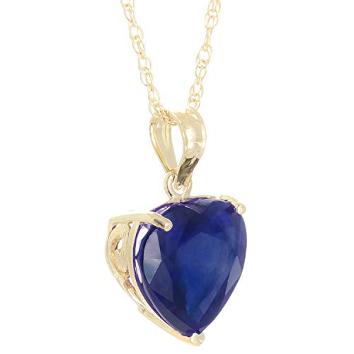 Galaxy Gold GG 4.3 Carat 14k Solid Gold Necklace with Natural Heart Shaped 10 mm Sapphire3