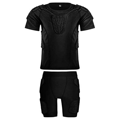 QIKEGooods Kids Padded Football Protective Gear Set Training Suit for Soccer Rugby Basketball Paintball Rib Protector for Children Cover