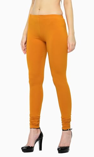 Image of Frenchtrendz Women's Cotton Spandex Stretchable Mid Rise Slim Fit Churidar Leggings Pull On