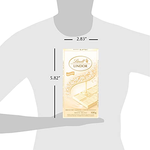 Lindt Lindor White Blanc White Chocolate Bar, 100 g