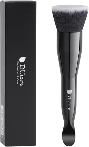 DUcare Brochas de base Kabuki de doble extremo para maquillaje facial líquido, crema y polvo con mango