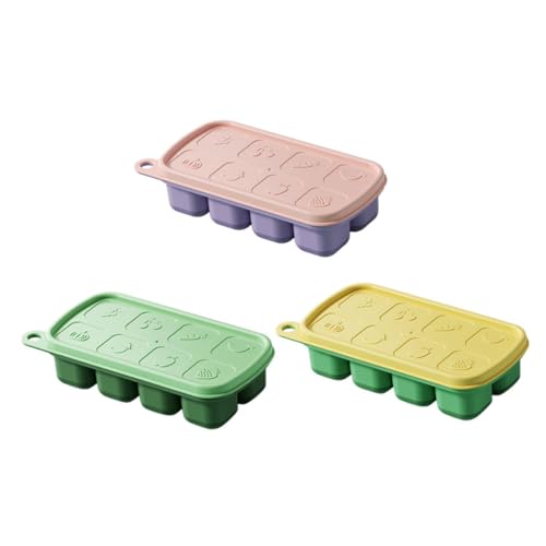 PRETYZOOM 3 piezas moldes para cubos de hielo con tapa miniatura 1