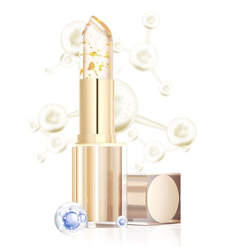Brillo Labial de Color Cambiante,Barra de Labios y Nutritiva | Barra Voluminizadora con Láminas Doradas para Mujeres y Chicas para Uso Diario Fiestas Viajes Halloween