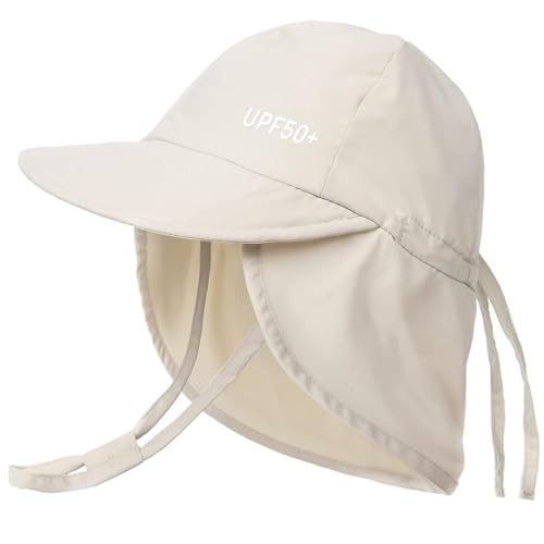 Image of FURTALK Baby Sun Hat with Neck Flap UPF 50+ Adjustable Baby Boys Girls Summer Beach Hat for Traveling Swim Hat