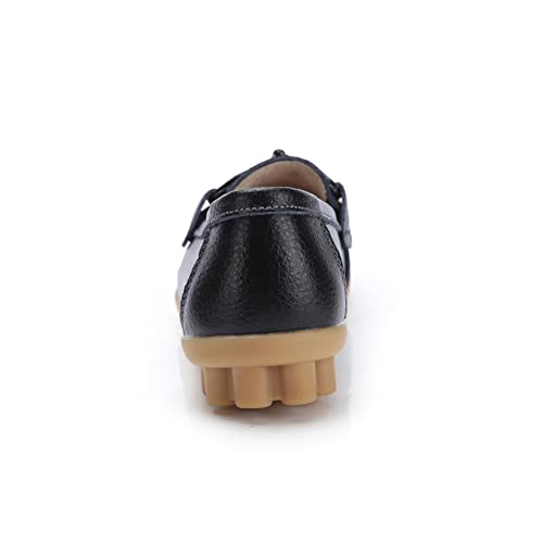 Image of Momuk Women's Penny Loafers Leather Driving Moccasins Slip On Boat Shoes Fashion Comfort Flats