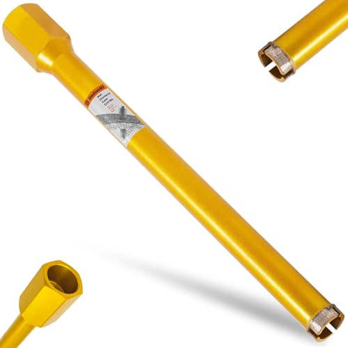 1 1/8 Inch Wet Core Drill Bit, 14" Depth, 1-1/4"-7 Thread Diamond Core Bits for Concrete with Rebar, Masonry, Brick Block,Cement, Stucco, Stone