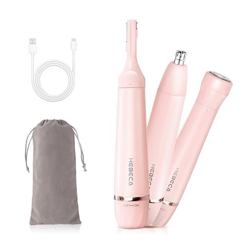 HEBECA Nasenhaartrimmer Frauen Gesichtshaarentferner für Frauen USB Augenbrauenrasierer Elektrisch...