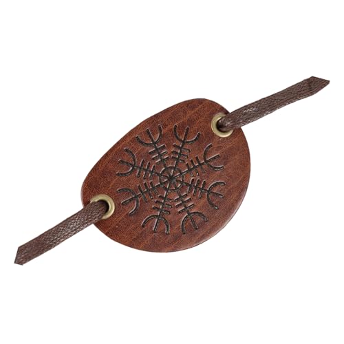 Watreketal Parches medievales de cuero en relieve para los ojos, pirata, Halloween, medieval, accesorio para hombres, LARP, cosplay, evento, vintage, pirata, Halloween, Atado marrón en relieve, Talla