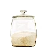 Sexybala ライスボックス 密閉米びつ ガラス製 保存容器 二重密封構造 防湿 防虫 透明 貯蔵タンク 米びつ 小麦粉 砂糖 穀物用【量杯付き】 (2100ml) [並行輸入品]